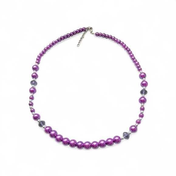 Elegant Purple Beaded Necklace - Picture 1 of 10
